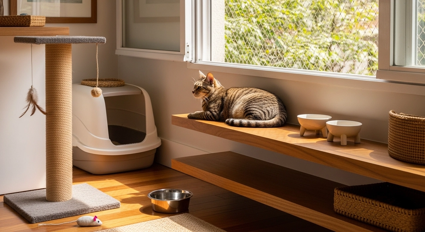 Checklist de rotina para gato que passa muitas horas sozinho