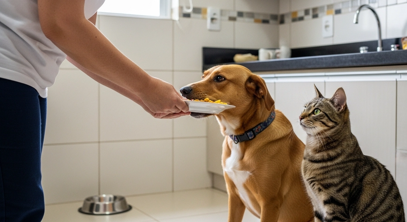 Texto simples para avisar que o pet não pode receber restos de comida
