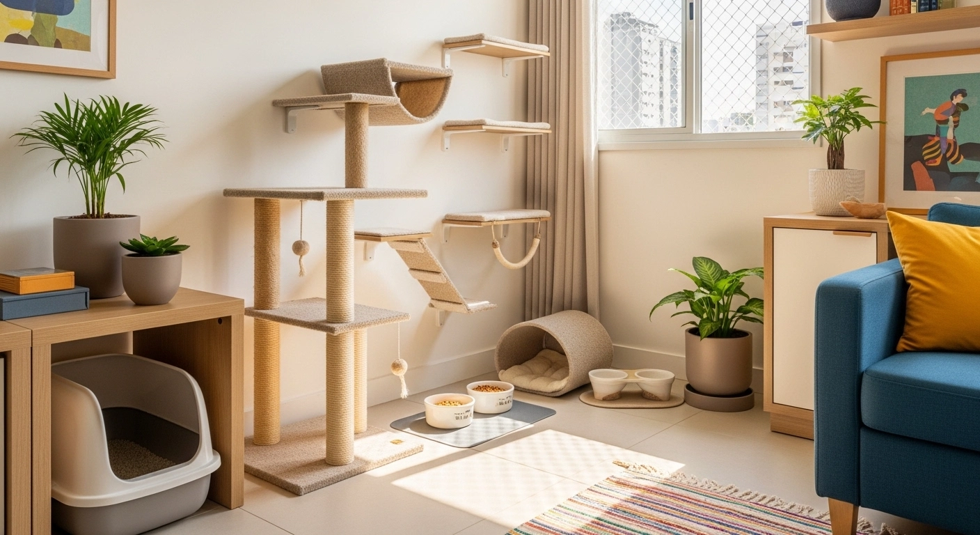 Itens que não podem faltar para montar o espaço do gato em casa