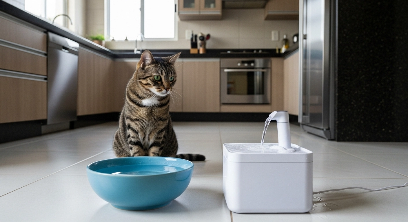 Fonte de água para gatos vale a pena ou o pote comum já resolve