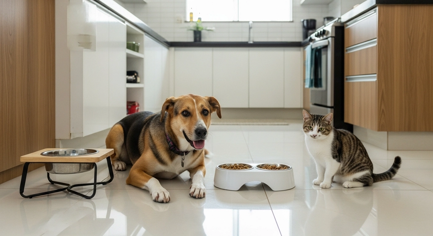 Comedouro alto ou comum: qual faz mais sentido para o seu pet