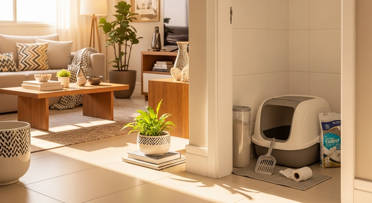 Texto simples para orientar a limpeza da caixa de areia durante viagem