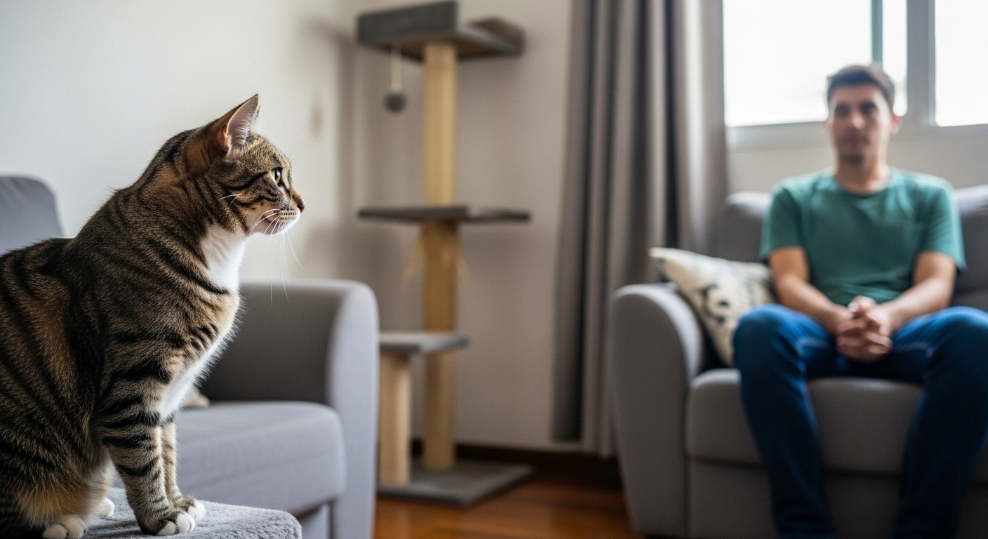 Texto simples para explicar a adaptação do gato a outra pessoa da casa