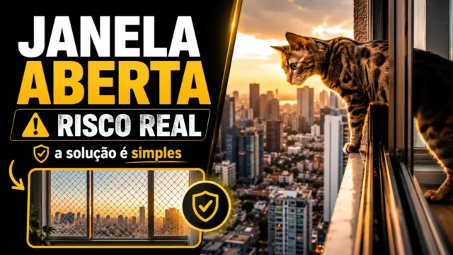 A janela aberta do seu apartamento é um risco real para o seu gato e a solução é mais simples do que parece