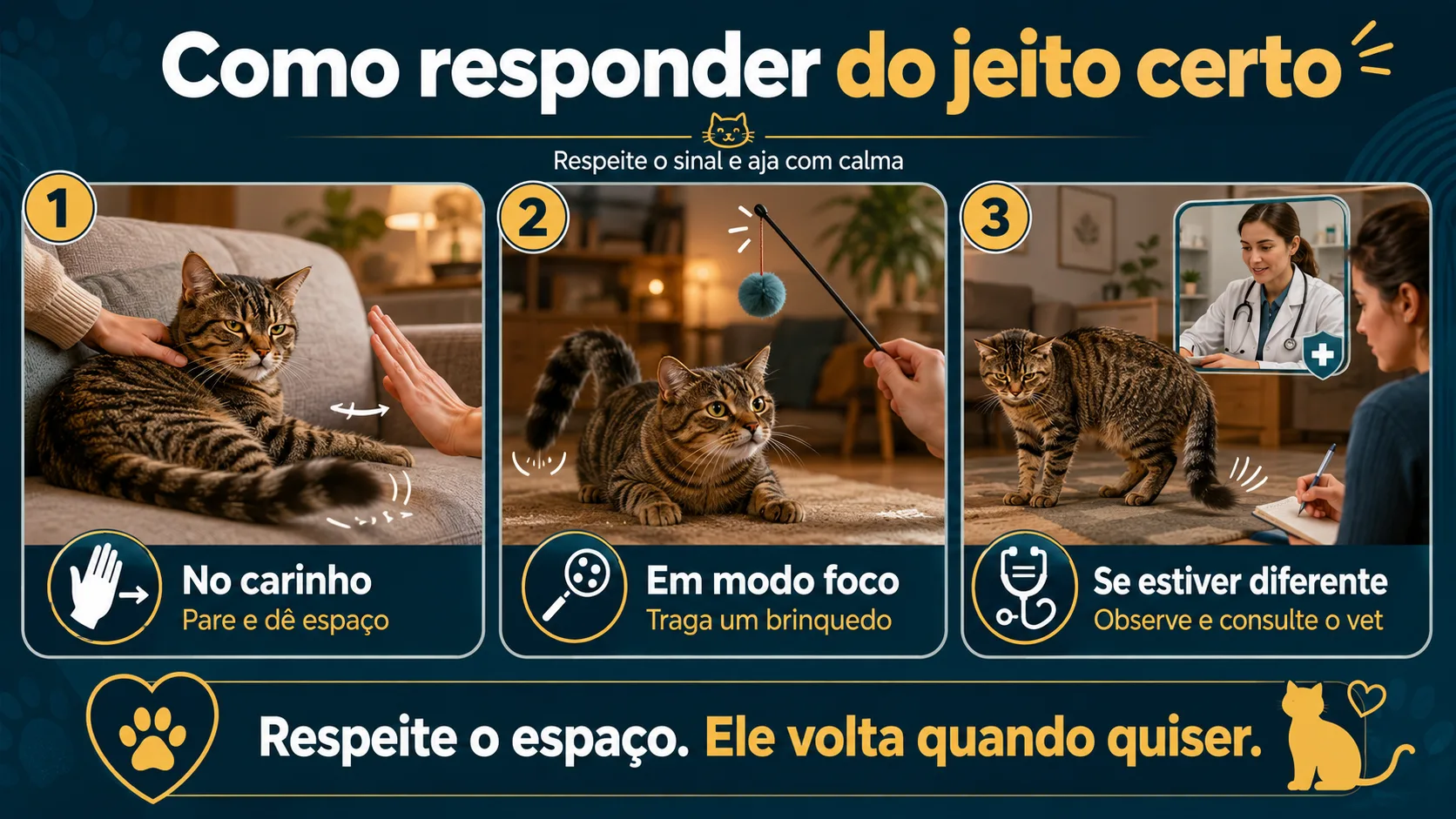 Como responder ao gato da forma certa em cada situação