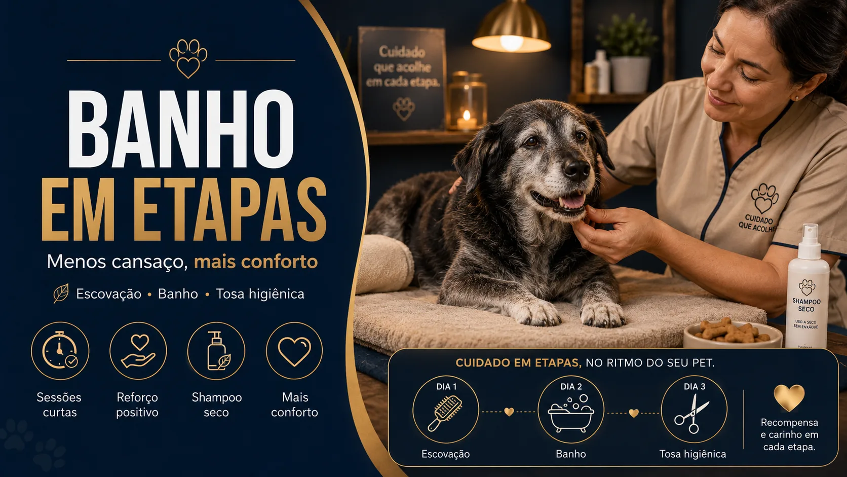 Dividir para conquistar: o banho em etapas como estratégia