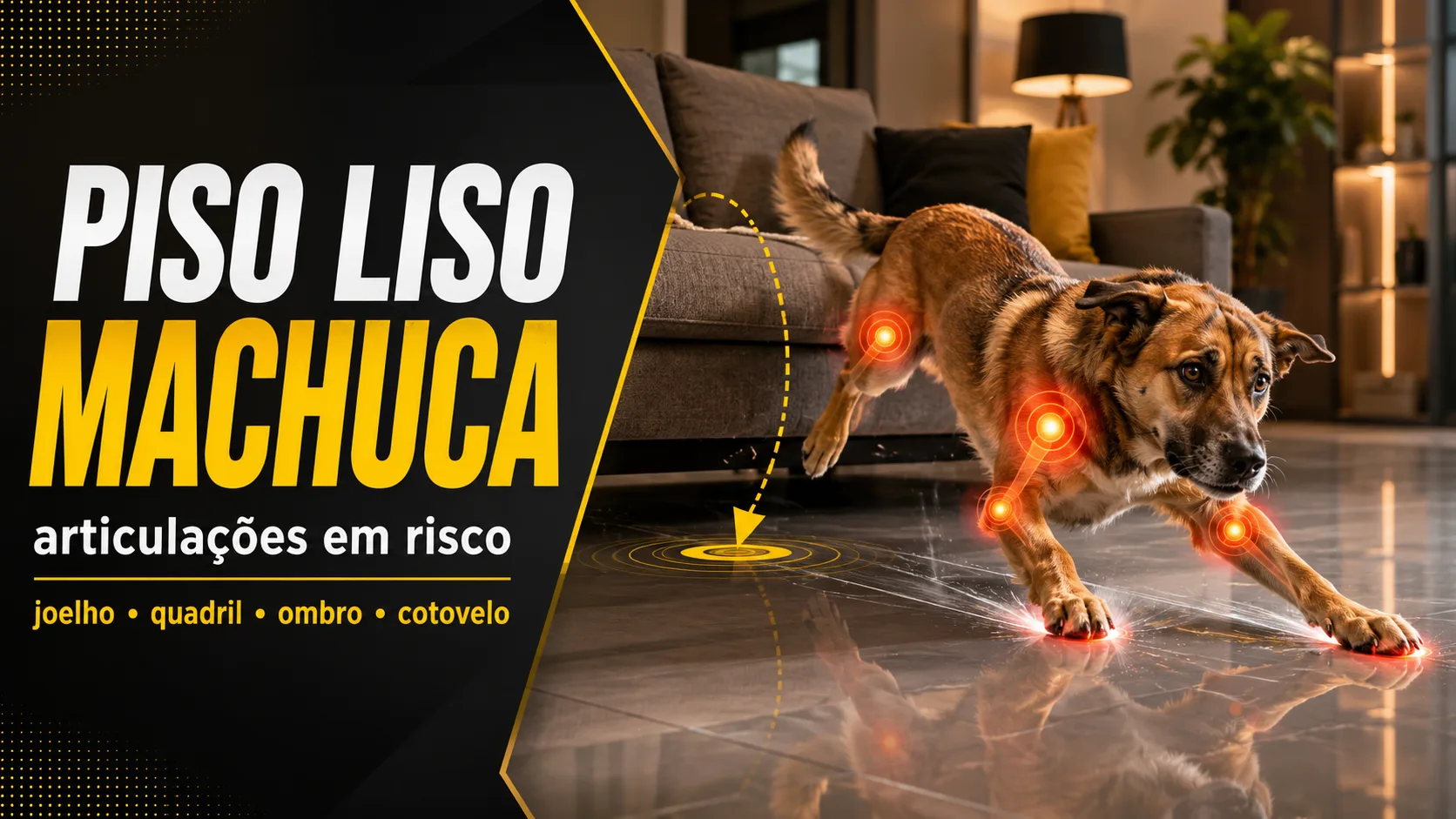 O que acontece nas articulações quando o cão escorrega