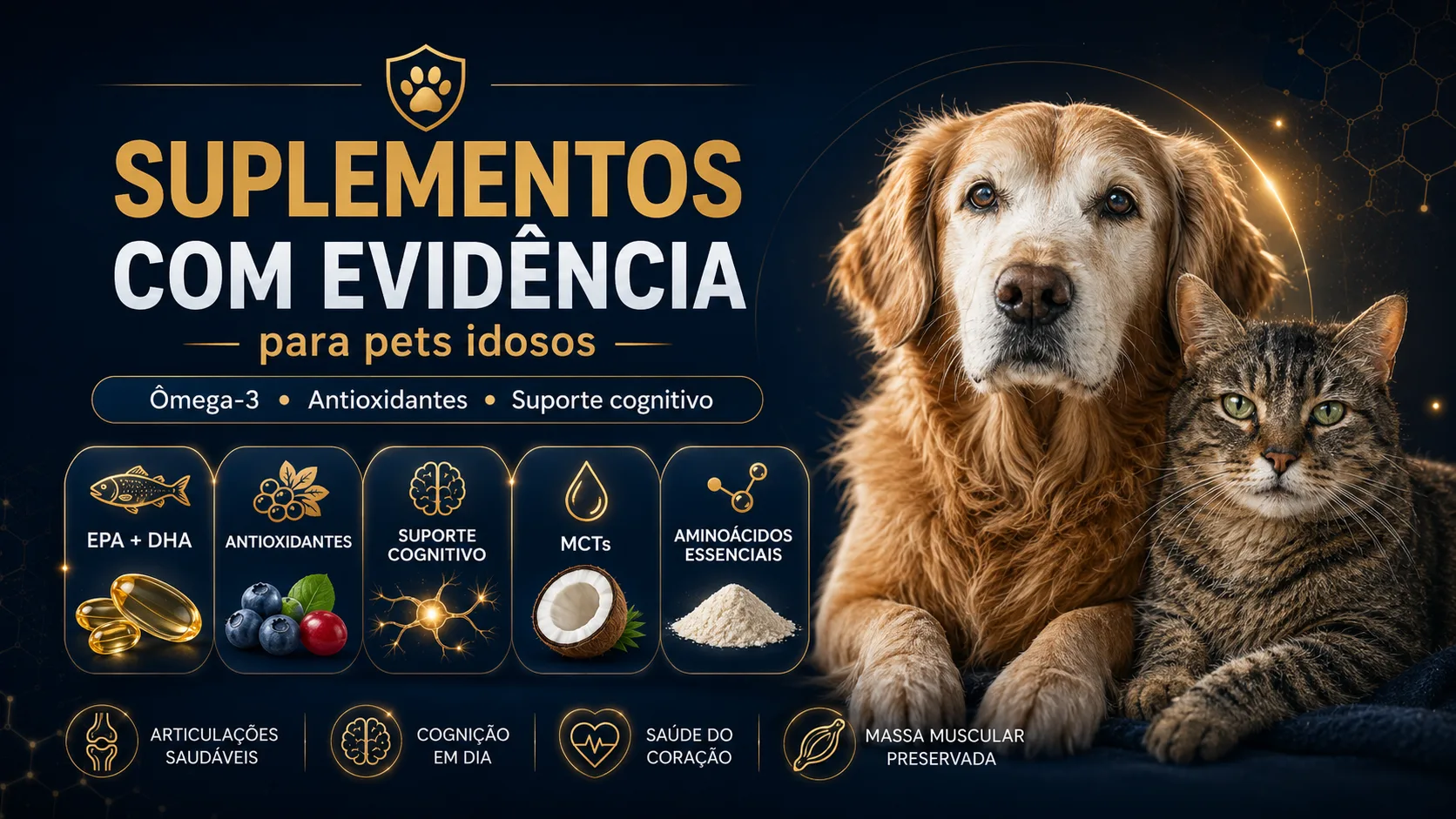 Os que têm evidência consistente: ômega-3, antioxidantes e suporte cognitivo