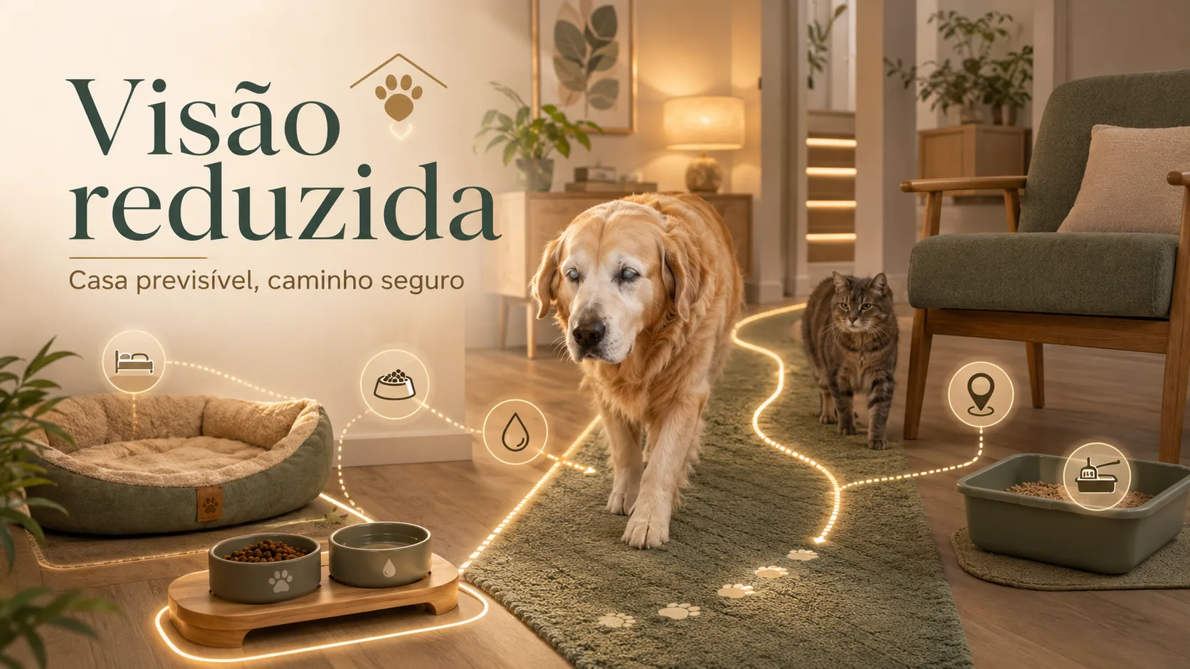 Para o pet que está perdendo a visão: o ambiente precisa ser uma memória