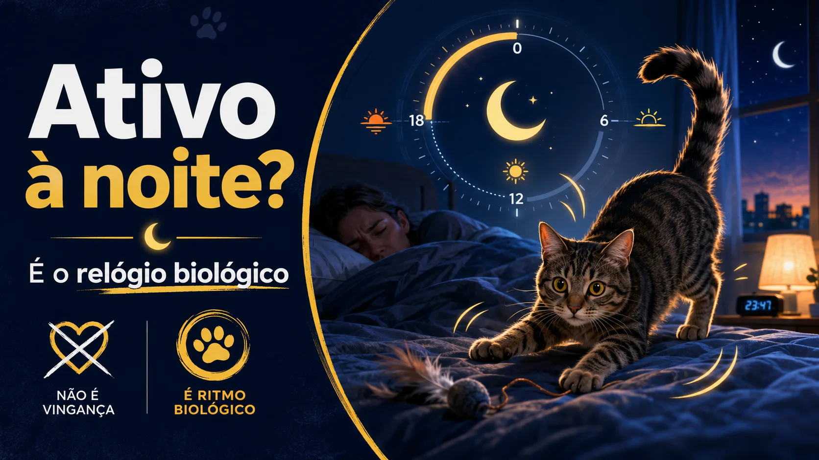 Por que o gato escolhe justamente a hora que você quer dormir