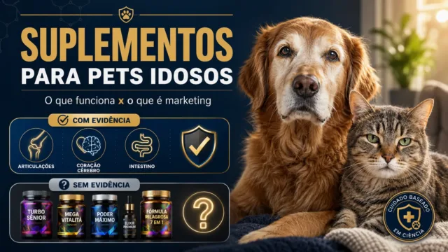 Suplementos que realmente funcionam para pets idosos e os que são só marketing caro sem evidência