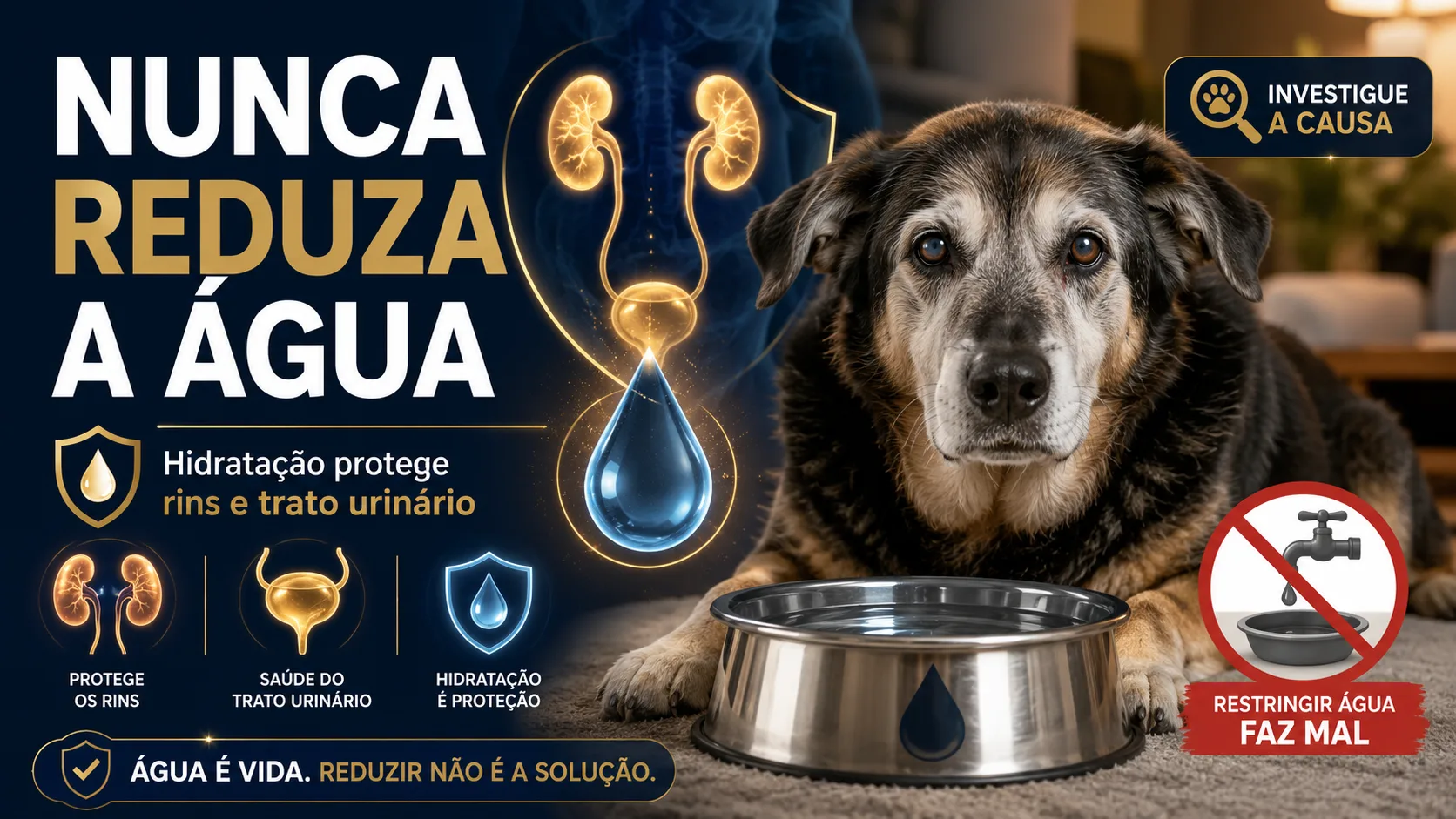 Uma coisa que nunca deve ser feita: reduzir a água